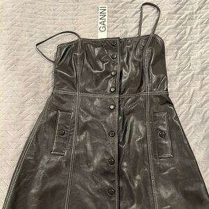 Ganni Leather Dress - Size 38=M